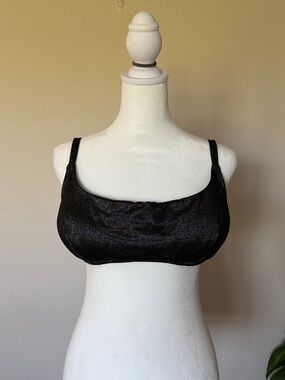 Freshwater Black Shimmer Bikini Top - XXL